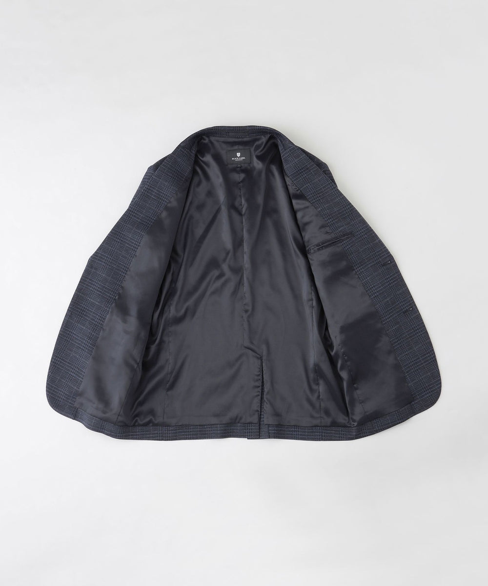 グレンチェックウールジャージージャケット（ジャケット）｜BLACK