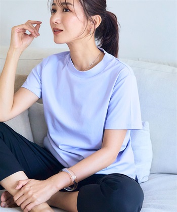 シワになりにくい・なめらか》正解ハイネックTシャツ【CF/クロス