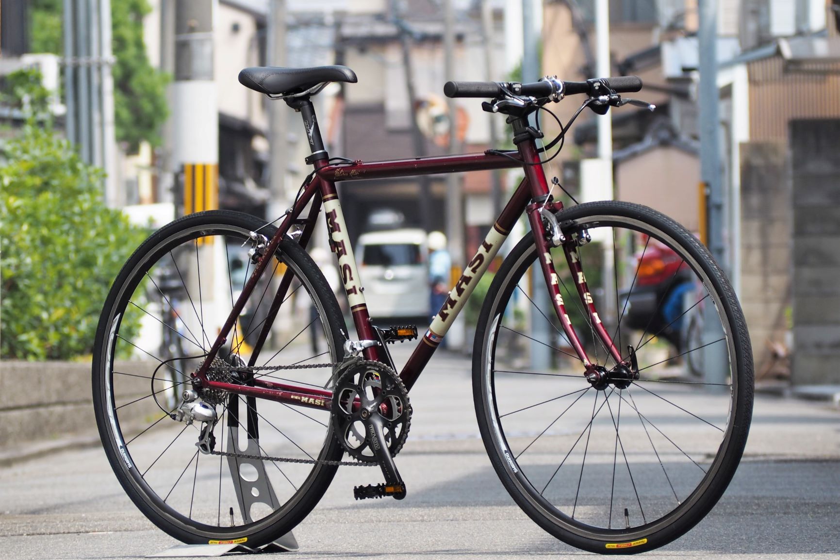 中古クロスバイク】クロモリ独特の乗り心地が心地よい！！フラットバー