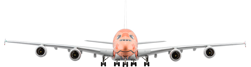 NH20146 1:200 A380 JA383A FLYING HONU サンセットオレンジ 完成品