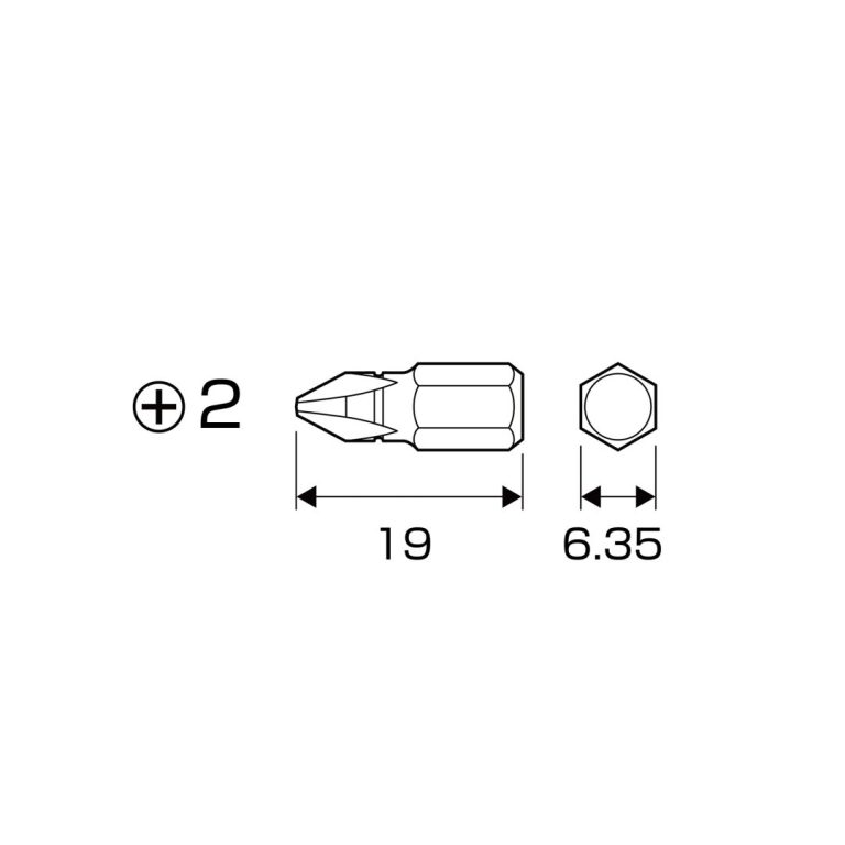溝付超短ビット プラス4PCS （手動ドライバー用） | ANEXブランドの