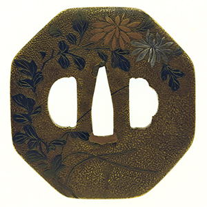 鐔: 無銘(加賀象嵌)(特別保存刀装具) | 日本刀販売の葵美術