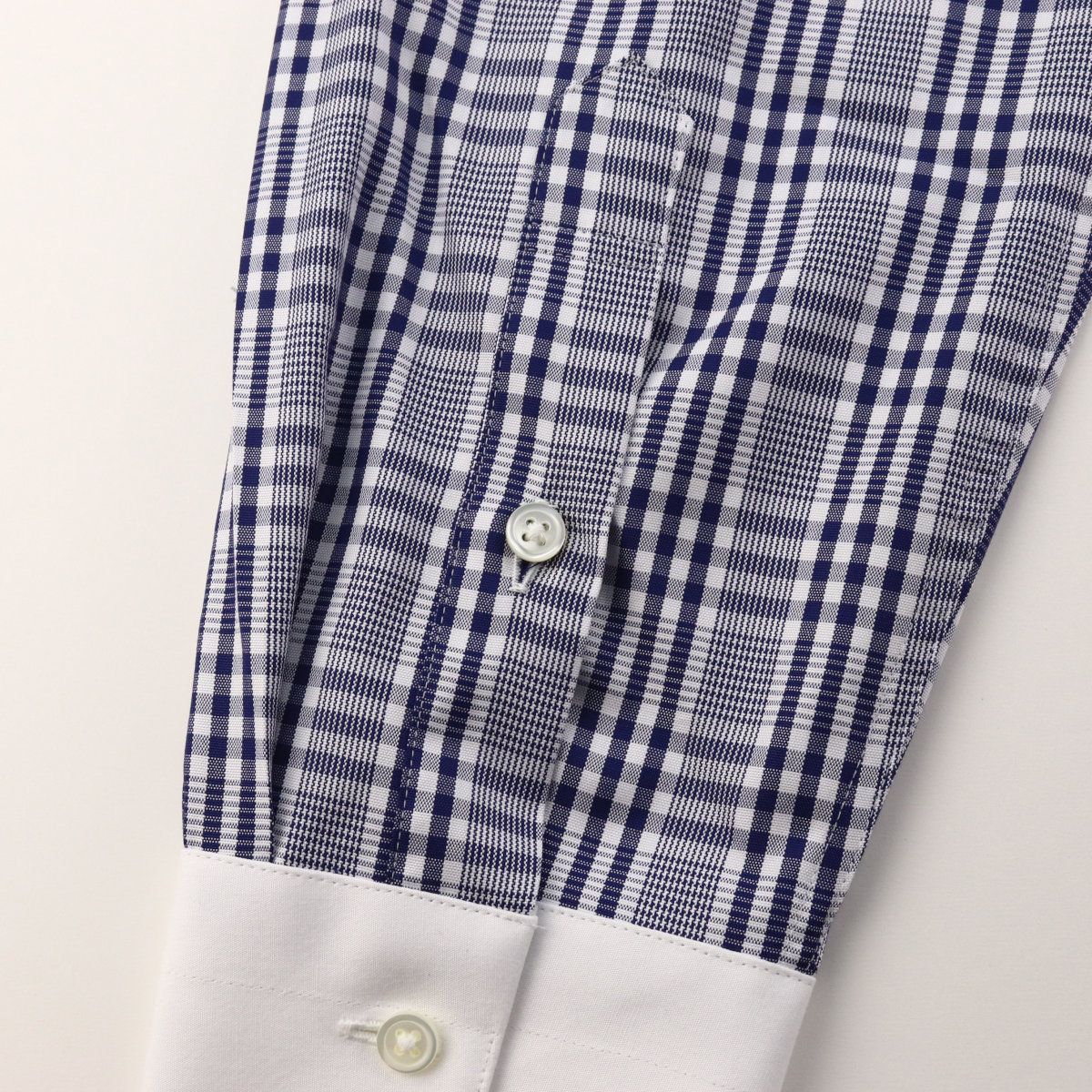 ドレスシャツ ラウンドカラー 長袖 ワイシャツ クレリック ネイビー 紺