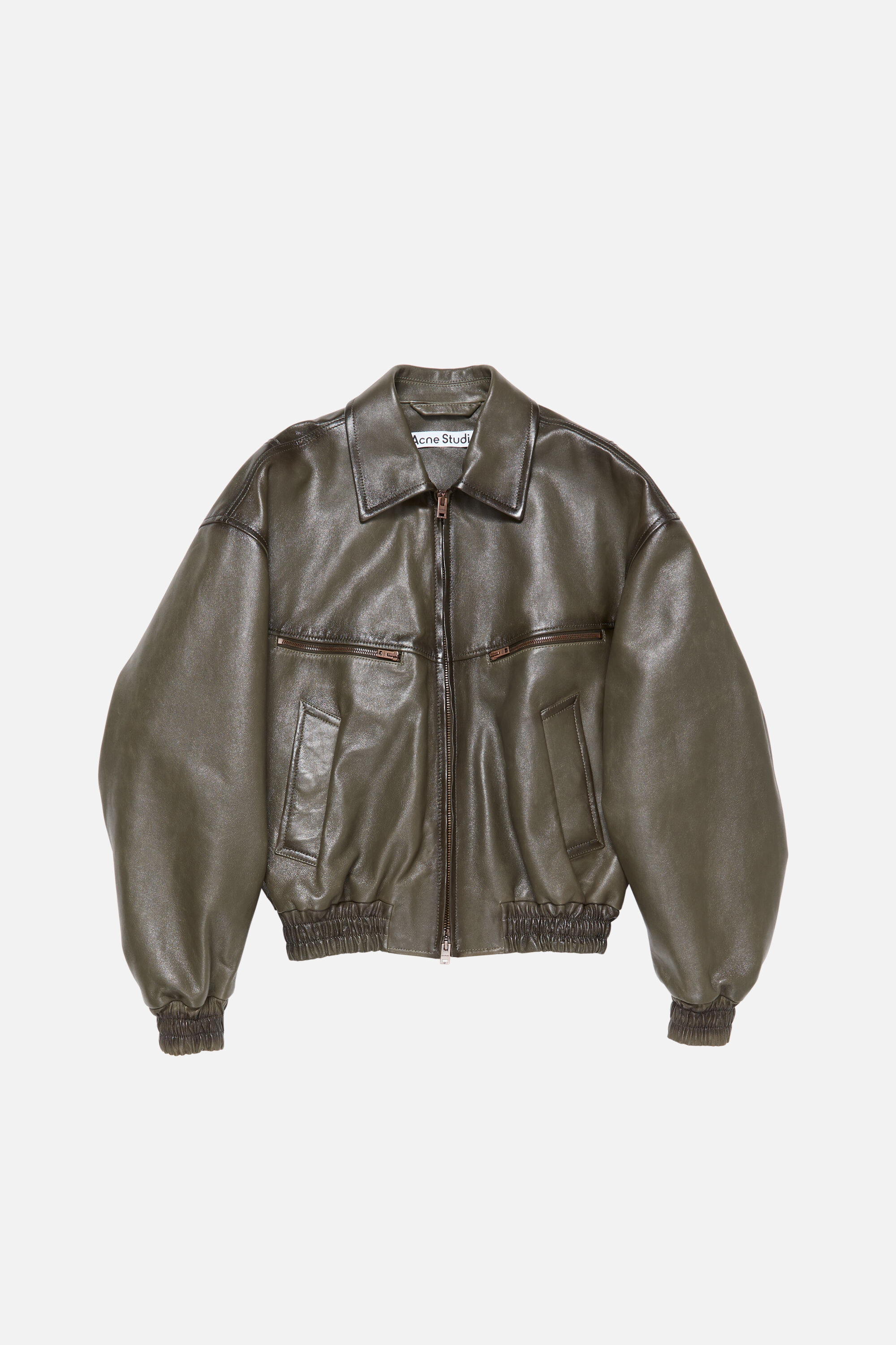 Acne Studios - Leather bomber jacket - Vintage green