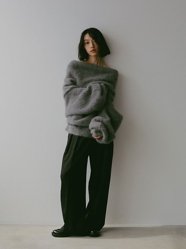 ETRE TOKYO - 2WAYルーズネックニットプルオーバー - GREY | ADDICT