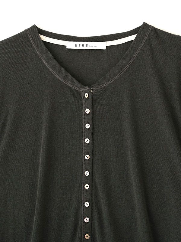 ETRE TOKYO - ウールフライスヘンリーネックプルオーバー（CHARCOAL