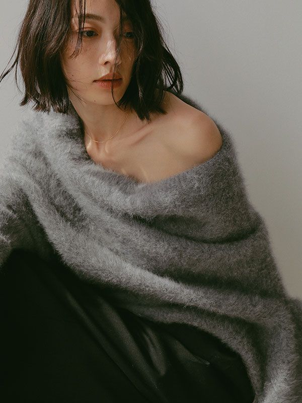 ETRE TOKYO - 2WAYルーズネックニットプルオーバー - GREY | ADDICT