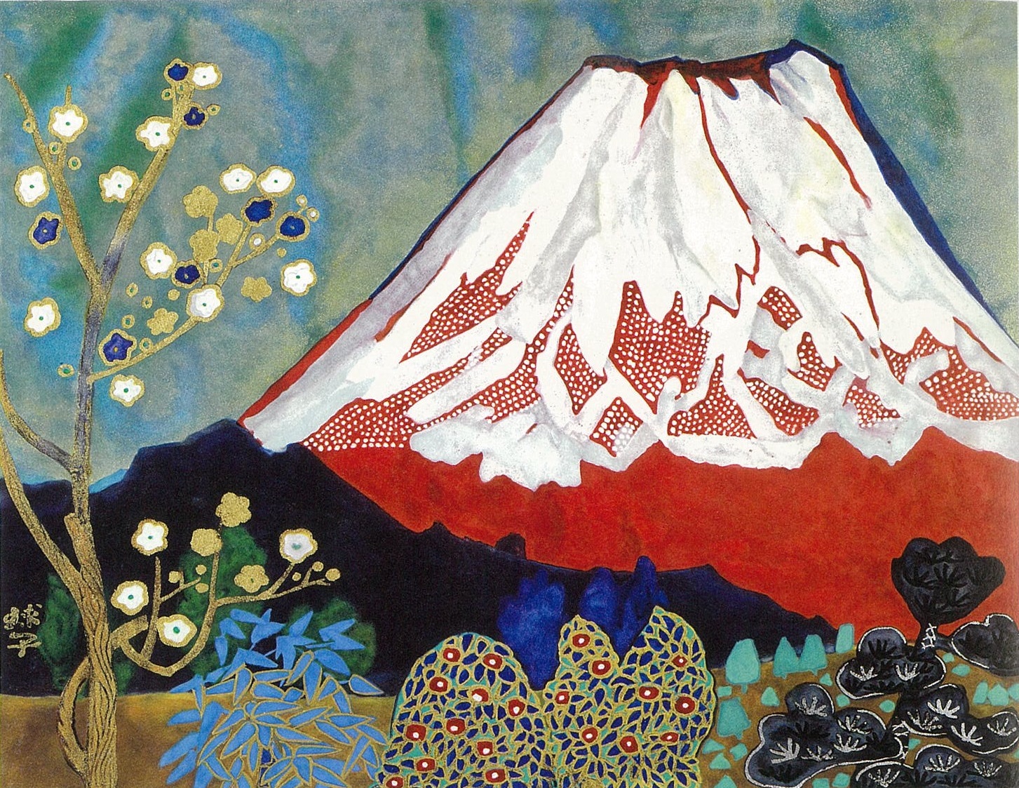 片岡球子「めで多き富士」（リトグラフ） - 画廊アガティ