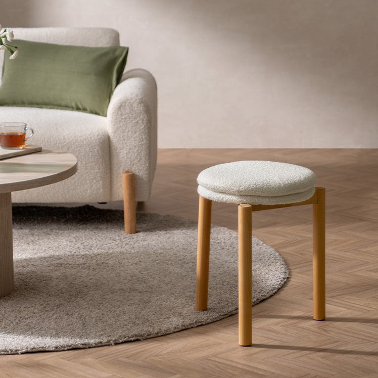 北欧デザインのクッションスツール Mellow(メロウ)ファブリックタイプ