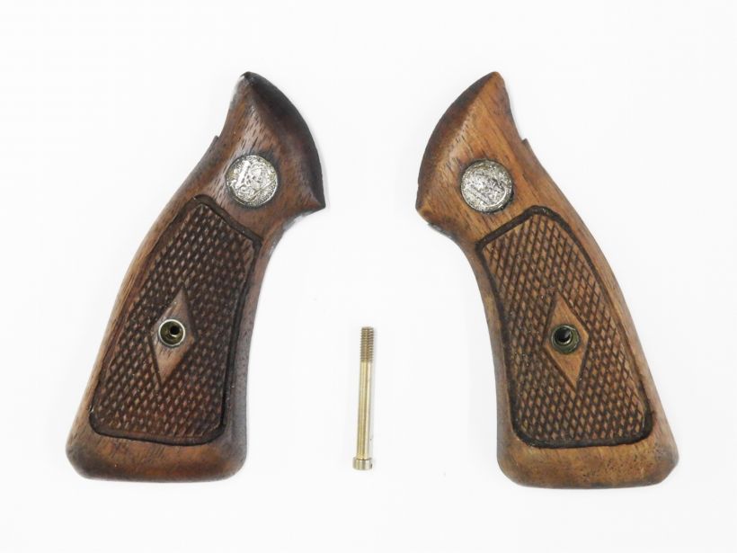 S&W] 実物 Jフレーム用 木製グリップ サービスサイズ スクエアバット