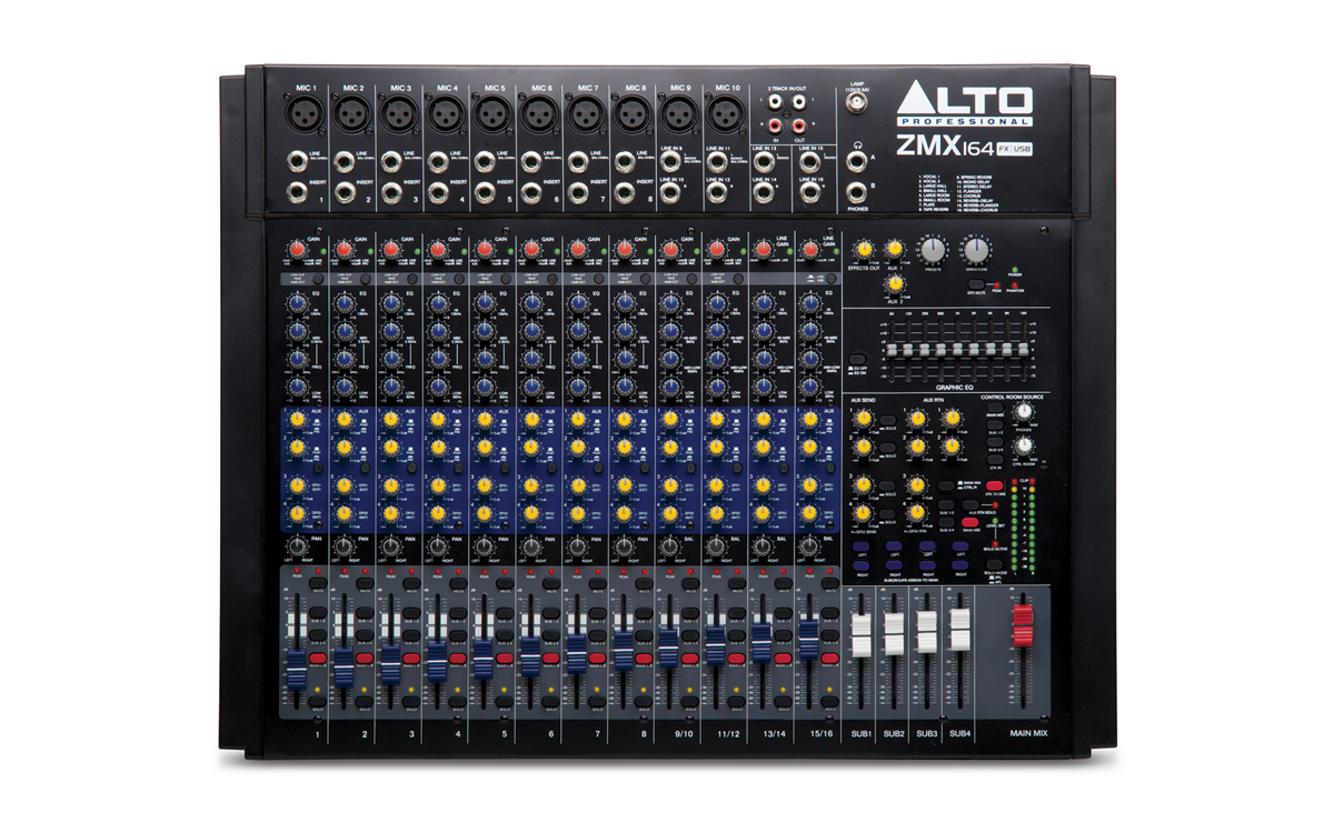 Alto Professional - LEGACY MIXERS Series > ZMX164FX USB