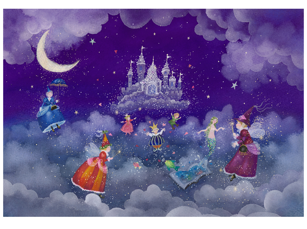 横山真弥 絵画(版画/アーカイバル) 雲の間で…妖精たちの魔法 8002