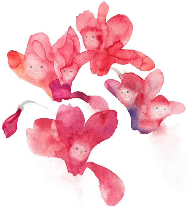 いわさきちひろ リトグラフ いわさきちひろ 「花と赤ちゃん」 161/365