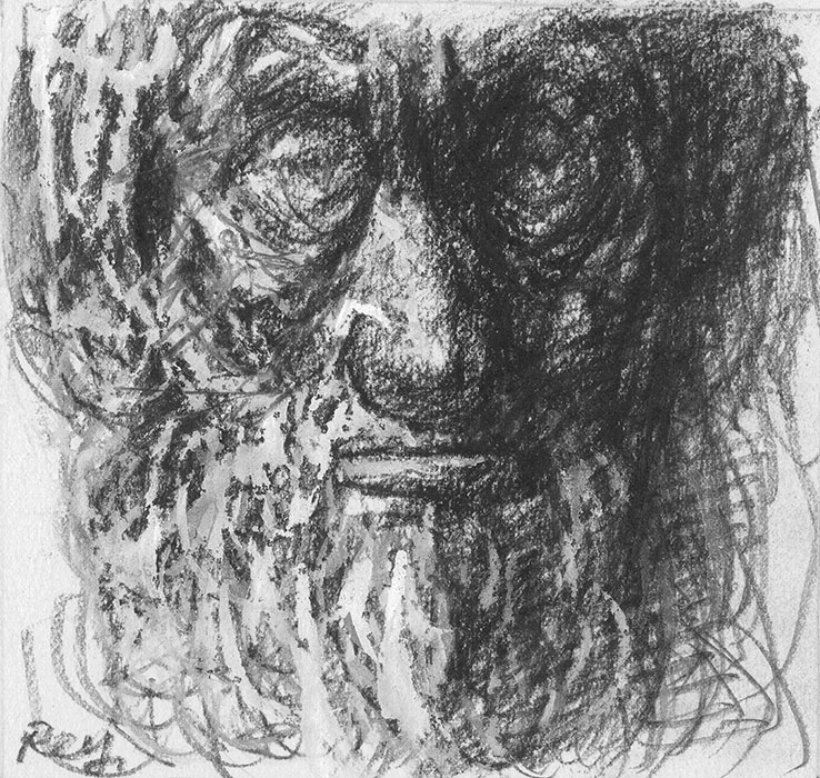 n*e様 鴨居玲 哀愁 肉筆鉛筆画 1967年頃 紙本著色 Rei Kamoi 没後40年