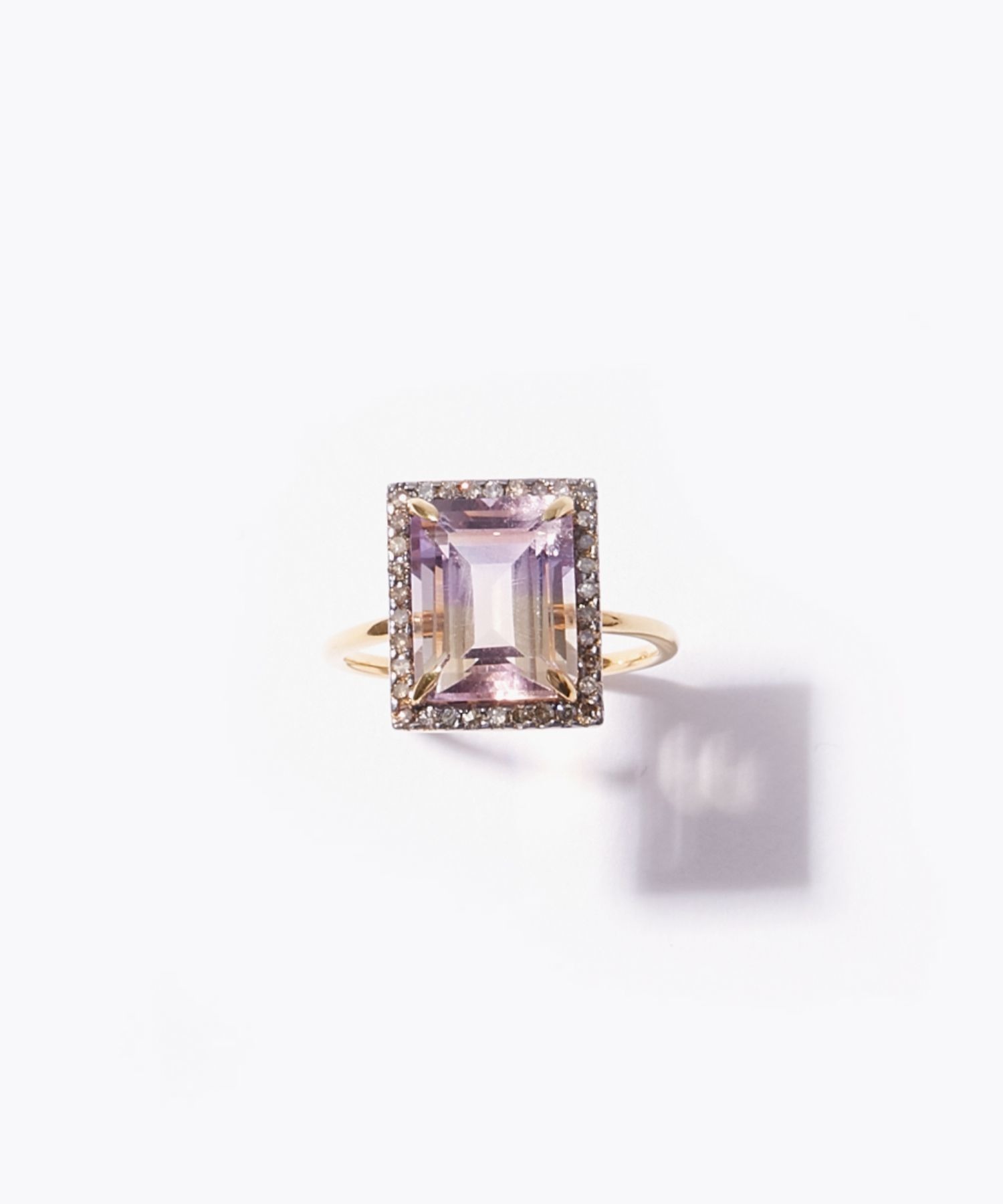 elafonisi] rectangle ametrine pave diamonds ring｜ARTIDA OUD（アル