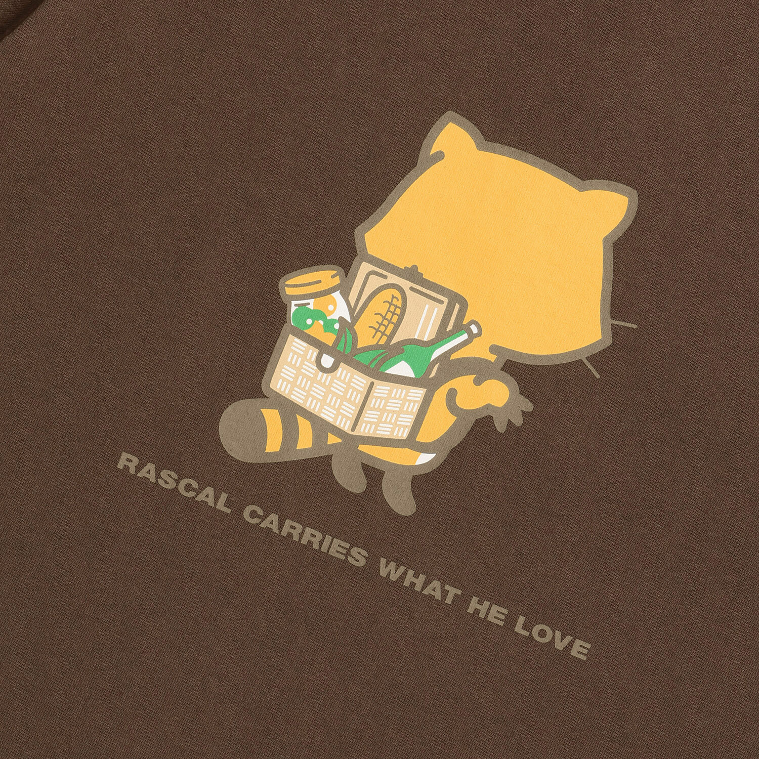 Laundry×RASCAL WHAT RASCAL LOVES Tシャツ（ブラウン）｜グッズ情報