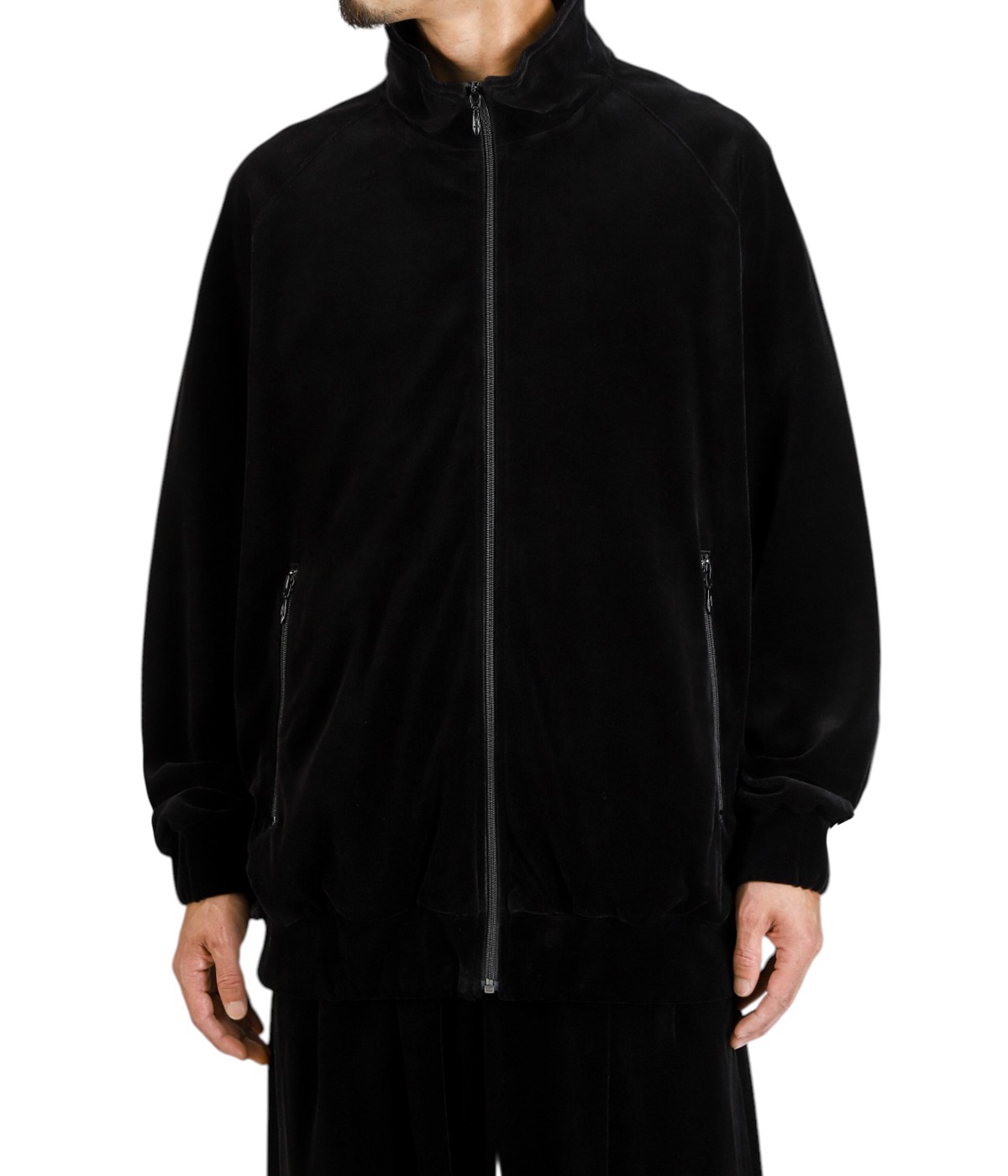 Compact Velour Track Jacket -BLACK- | Graphpaper(グラフペーパー