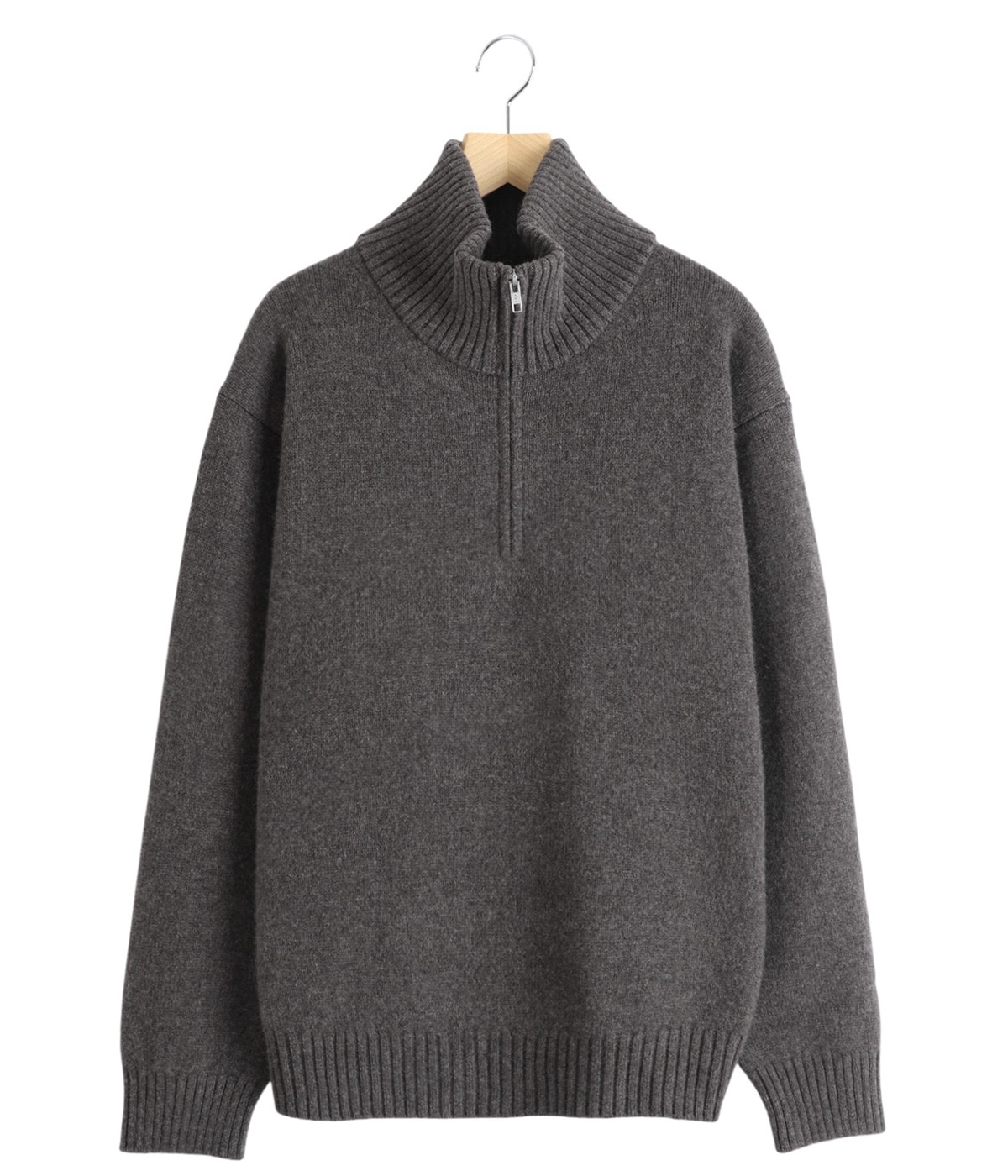 LAMBS WOOL HALF ZIP SWEATER | ATON(エイトン) / トップス ニット