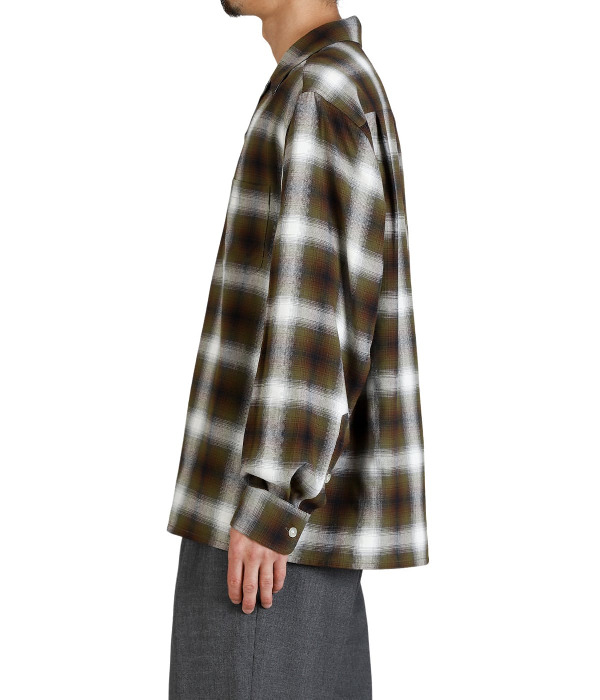 OMBRE CHECK OPEN COLLAR SHIRT L/S ( TYPE-1 ) | WACKO MARIA