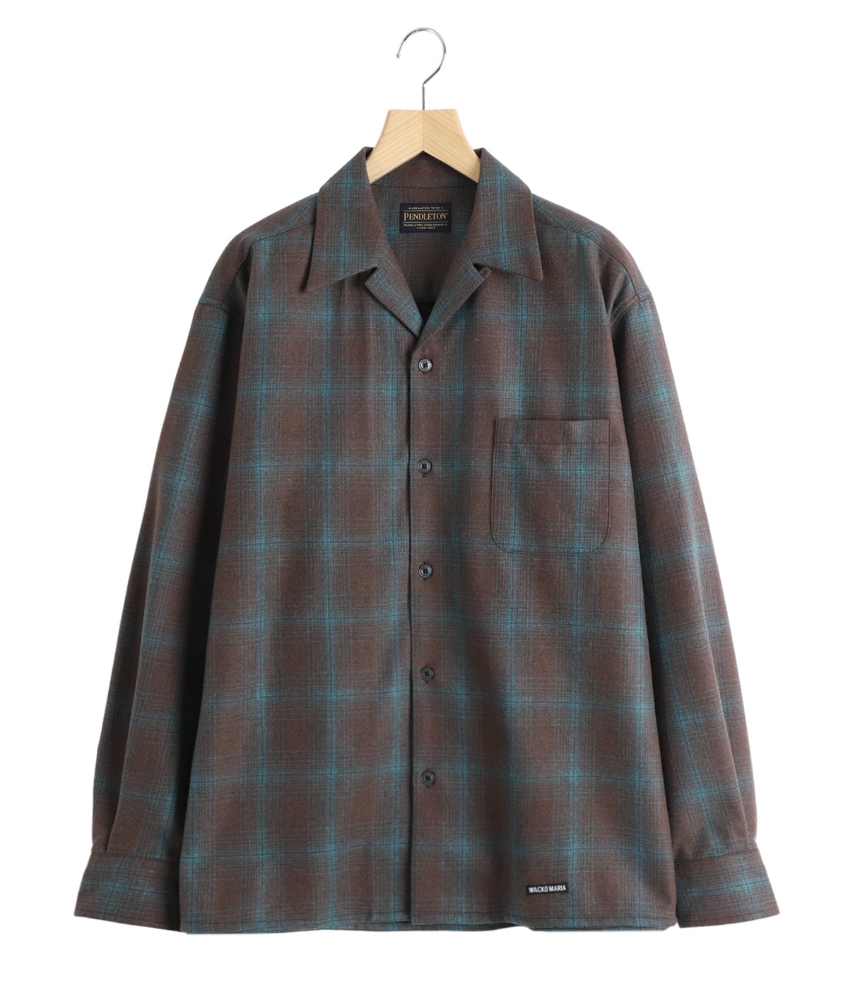 WOOL OMBRE CHECK OPEN COLLAR SHIRT L/S ( TYPE-3 ) | WACKO MARIA