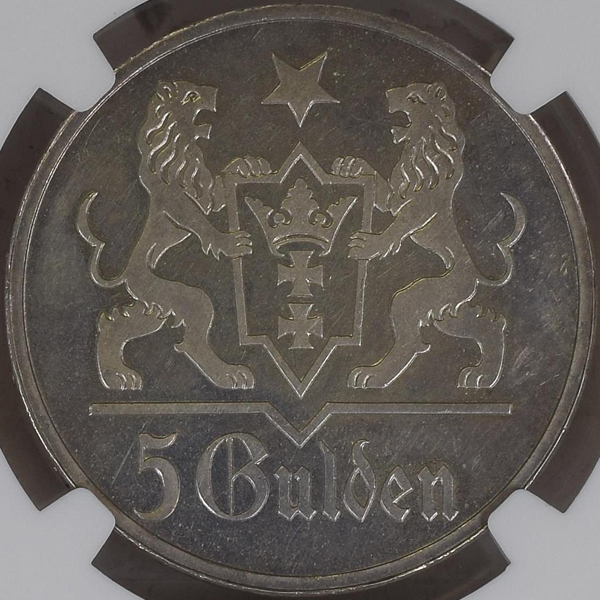 ダンツィヒ 聖マリア教会 5グルデン 銀貨 NGC PF62CAMEO | ARK NUMISMATICS