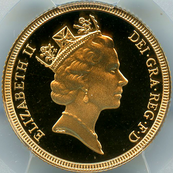 イギリス エリザベス2世 1987年 ソブリン 金貨 PCGS PR70DCAM | ARK