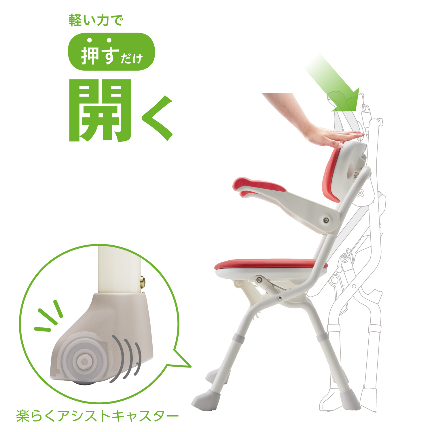 楽らく開閉シャワーベンチ U | 【安寿】の介護用品 | アロン化成