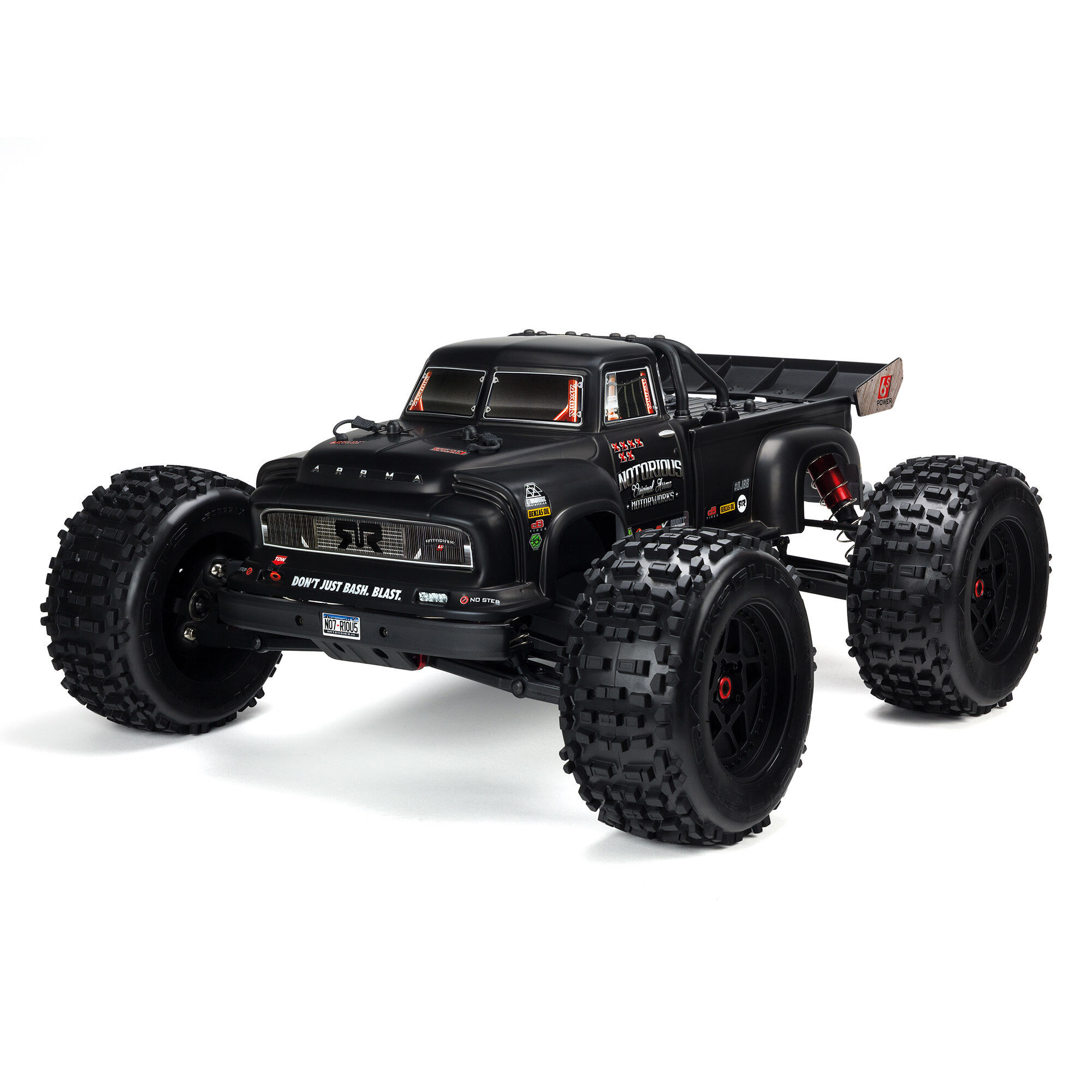 1/8 NOTORIOUS 6S 4X4 RTR Brushless Stunt Truck, Black | ARRMA