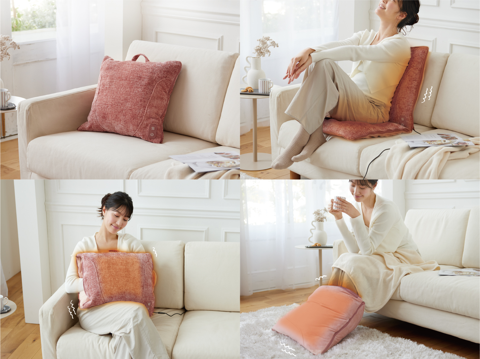 温熱と振動のダブルケアで手軽に温活！ 形をマルチに変えられる