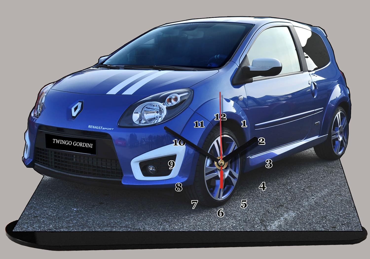 Renault Twingo RS Gordini en miniature auto horloge | AUTO HORLOGE