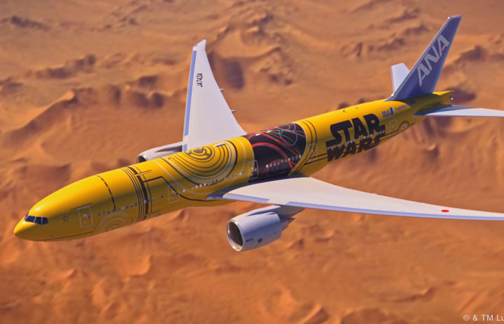 ANA、C-3POの777特別塗装機 17年3月から国内線