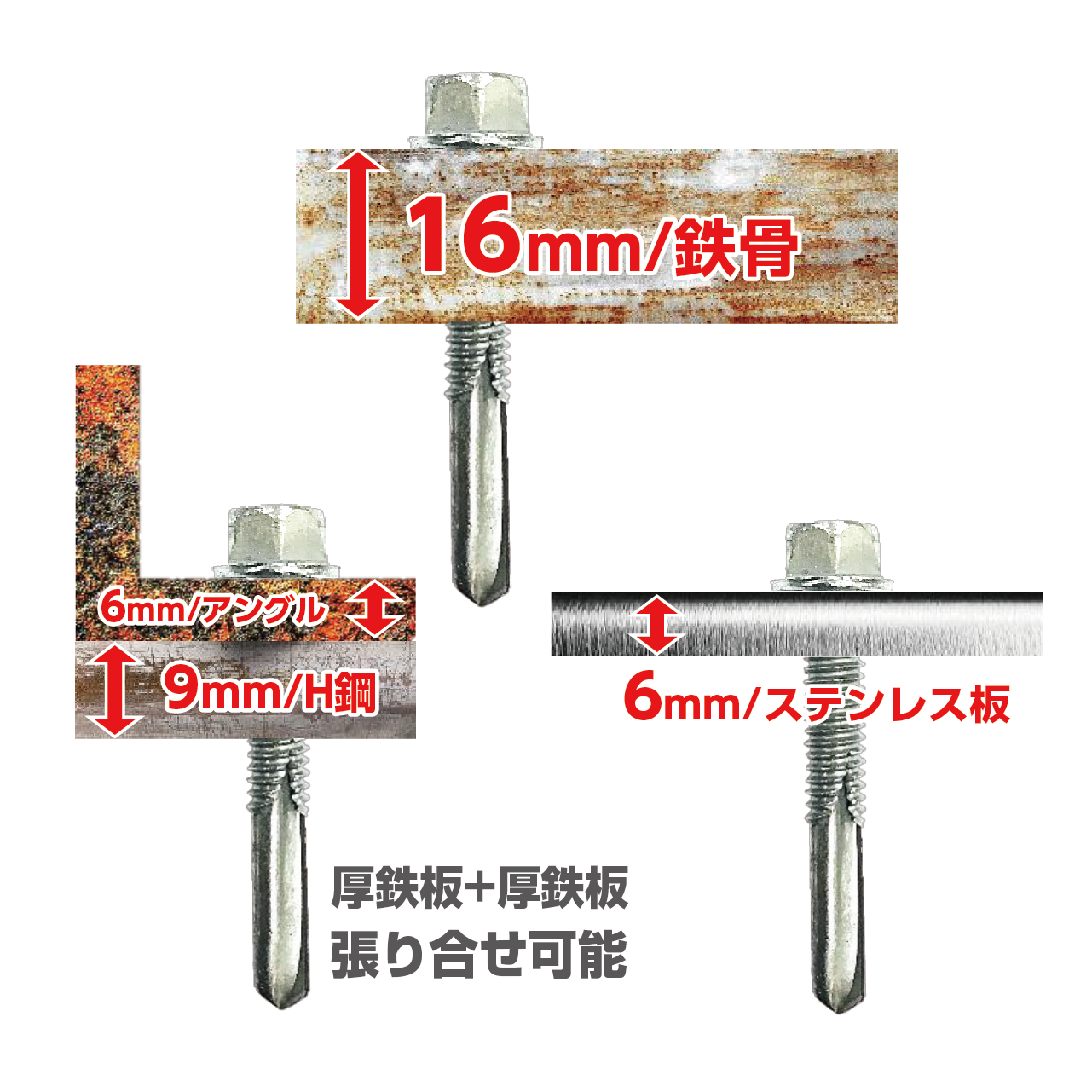 AXヘクスドリルビス（ステンレス410）5.5mm ブリスターパック