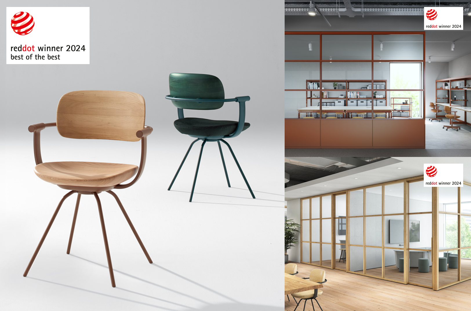 イトーキのチェア「vertebra03 WOOD」 Red Dot Design Award 2024で