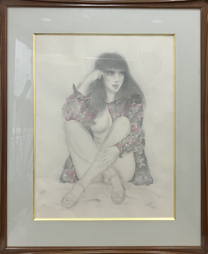 加山又造「座る女性」の買取実績｜愛知県名古屋市 水彩画