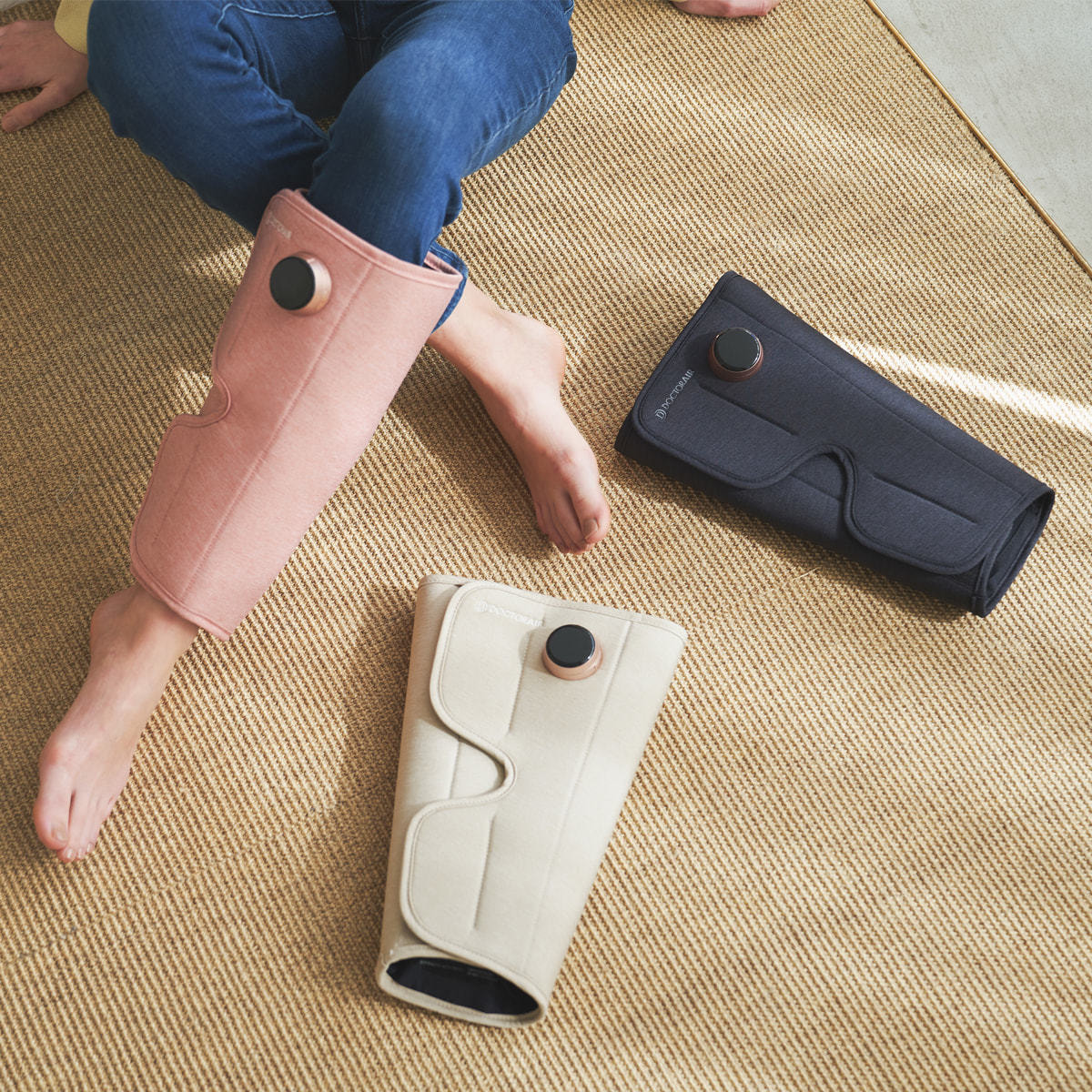 ドクターエア 3DレッグマッサージャーAIR 片足 ブラック【管理医療機器