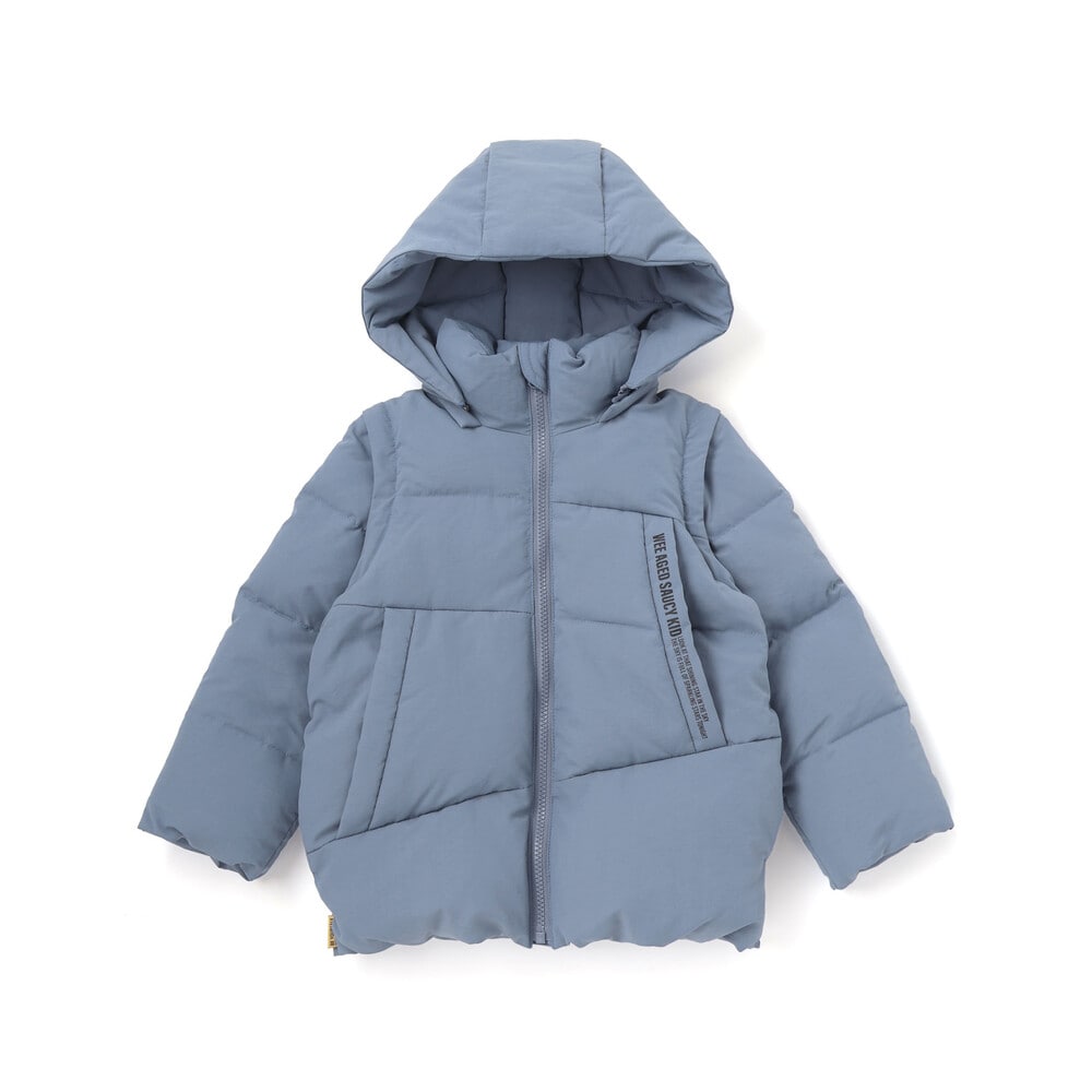 袖・フード取り外しダウンジャケット(110~160cm)(110cm ブルー