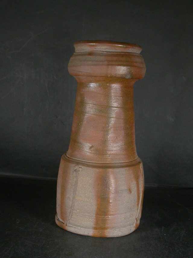 備前焼 登窯 岡山県無形文化財 二代藤原 楽山 共箱付き緋襷花入1