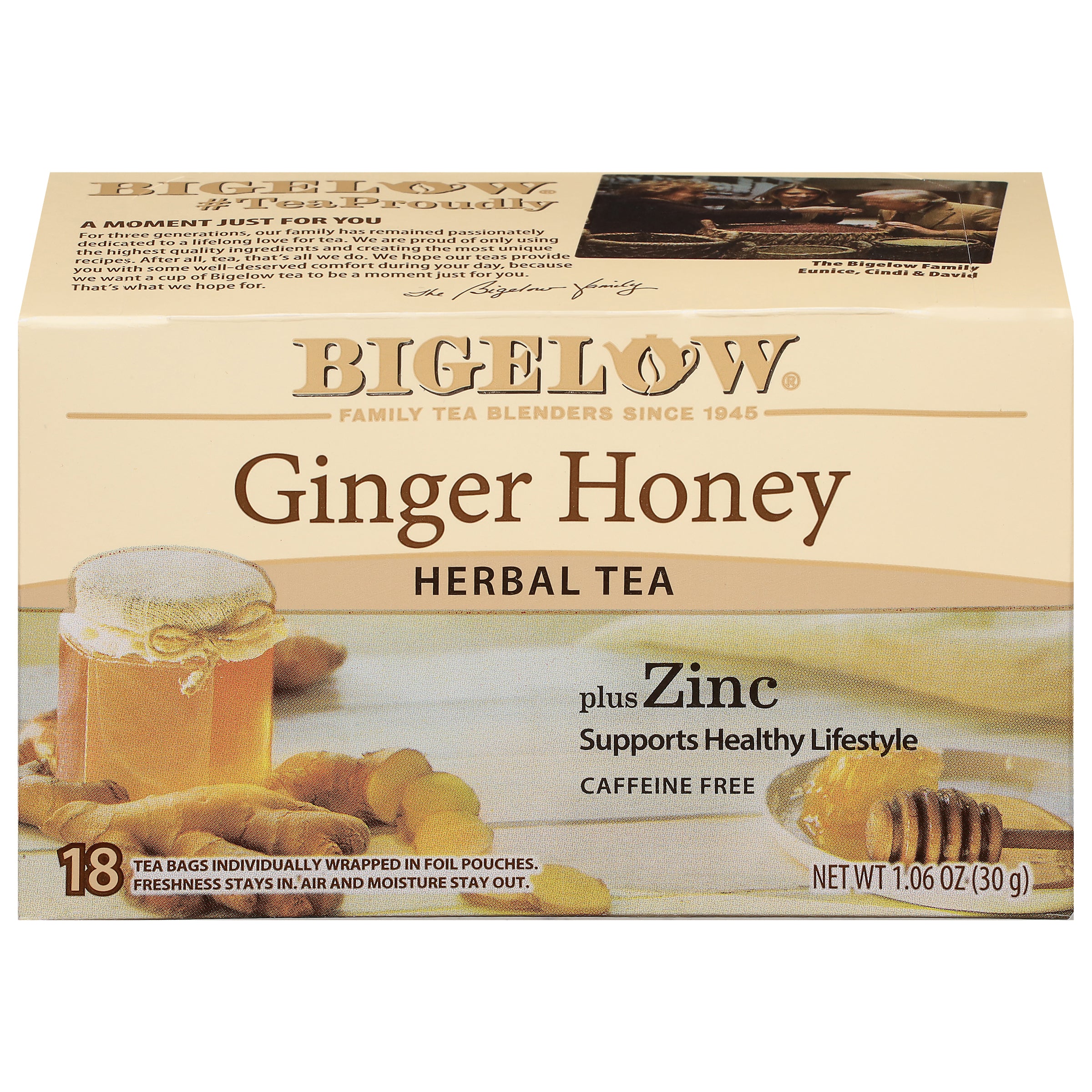 Ginger Honey Plus Zinc Herbal Tea – Bigelow Tea
