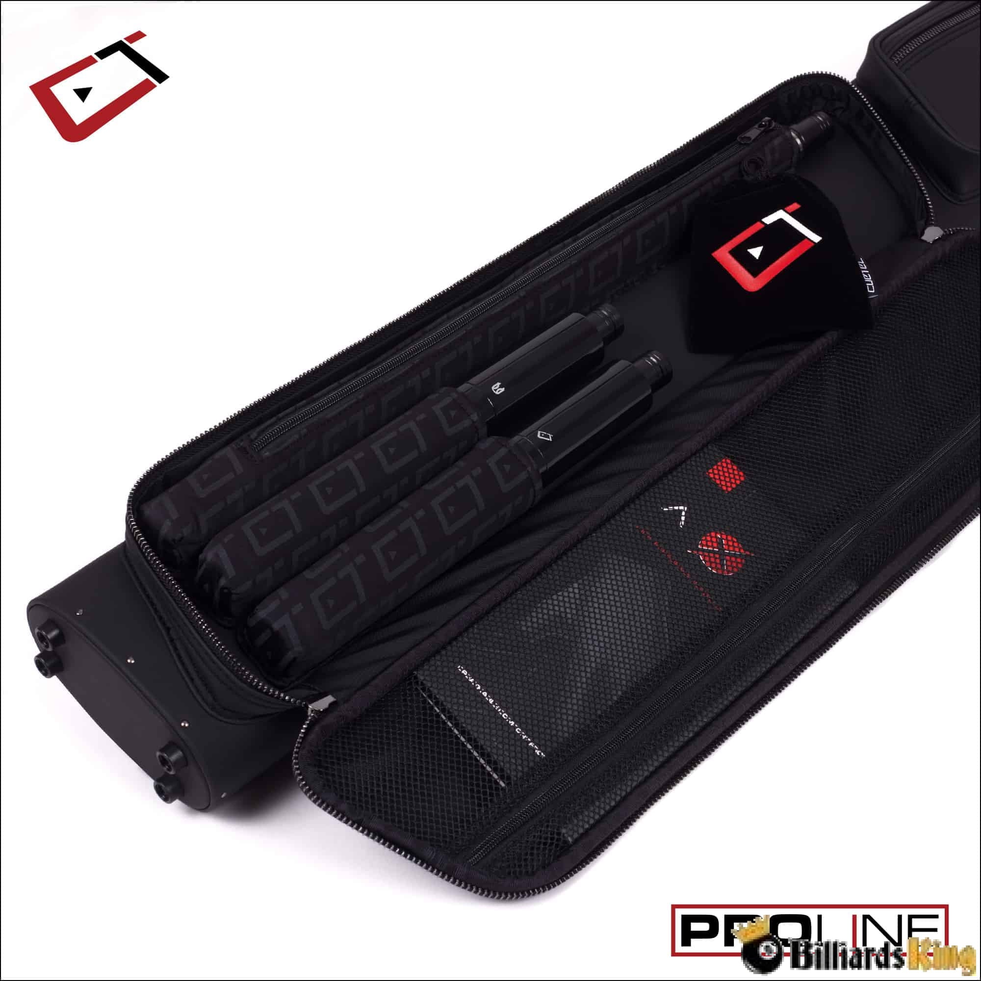 Cuetec Pro Line Black Noir 2x4 2 Butt 4 Shaft Hard Pool Cue Case