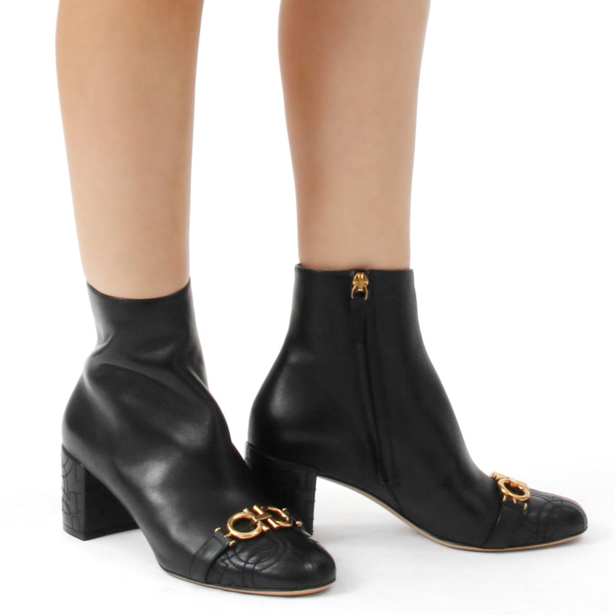 フェラガモ ショートブーツ/ブーティ/ミドルヒール シューズ