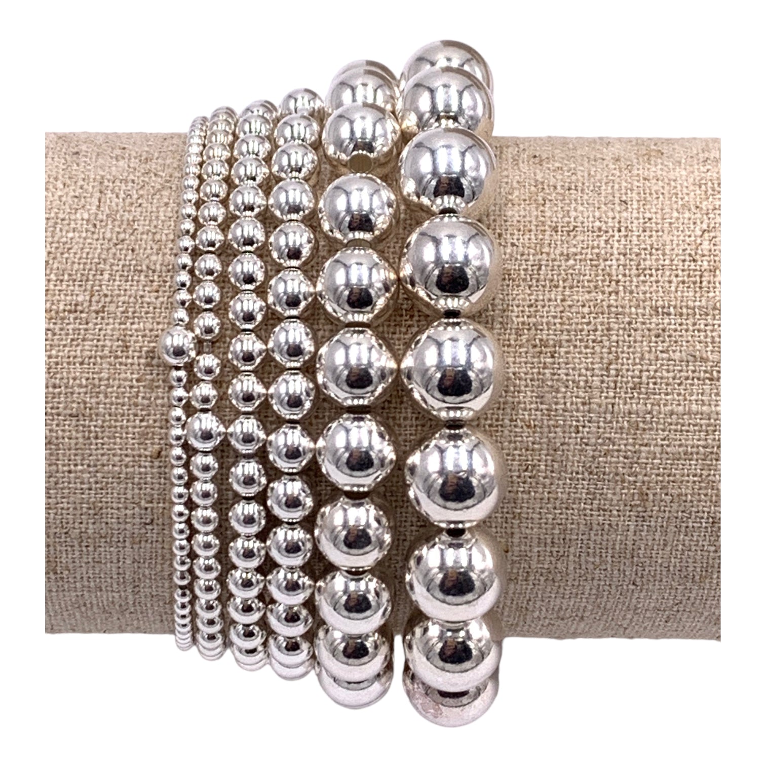 8mm Sterling Silver Beaded Bracelet | Blank Paige Designs