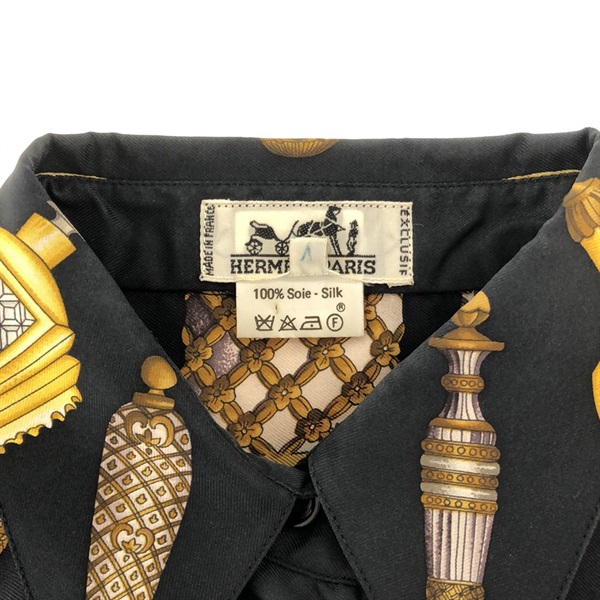 エルメス(HERMES)エルメス シルクシャツ 長袖シャツ 衣料品 トップス