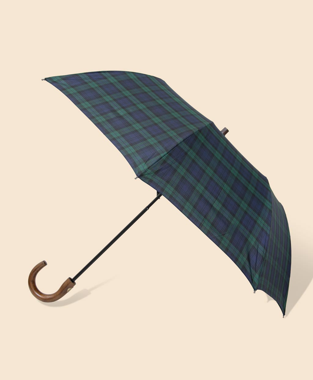 ブルックスブラザーズ ブラックウォッチ長傘 55cm 木製ハンドル