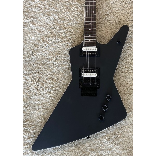 Dean Guitars 6 String ZX Floyd Electric Guitar, Black Satin, Right