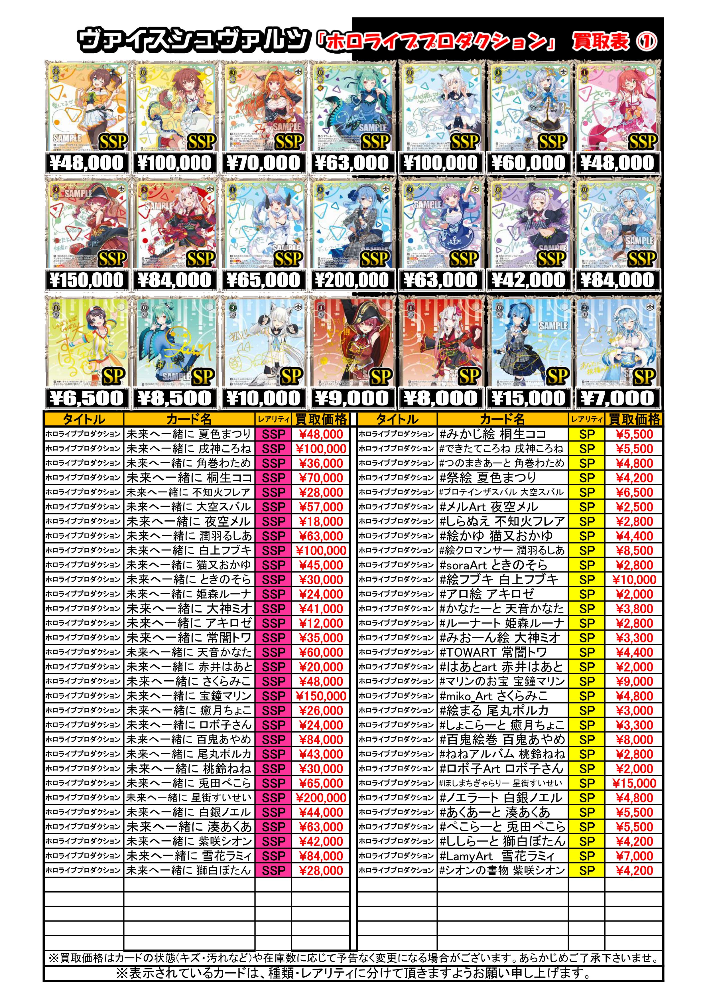 ヴァイスシュヴァルツ】『サインカード』買取 大募集中ッ！！！ / 広島