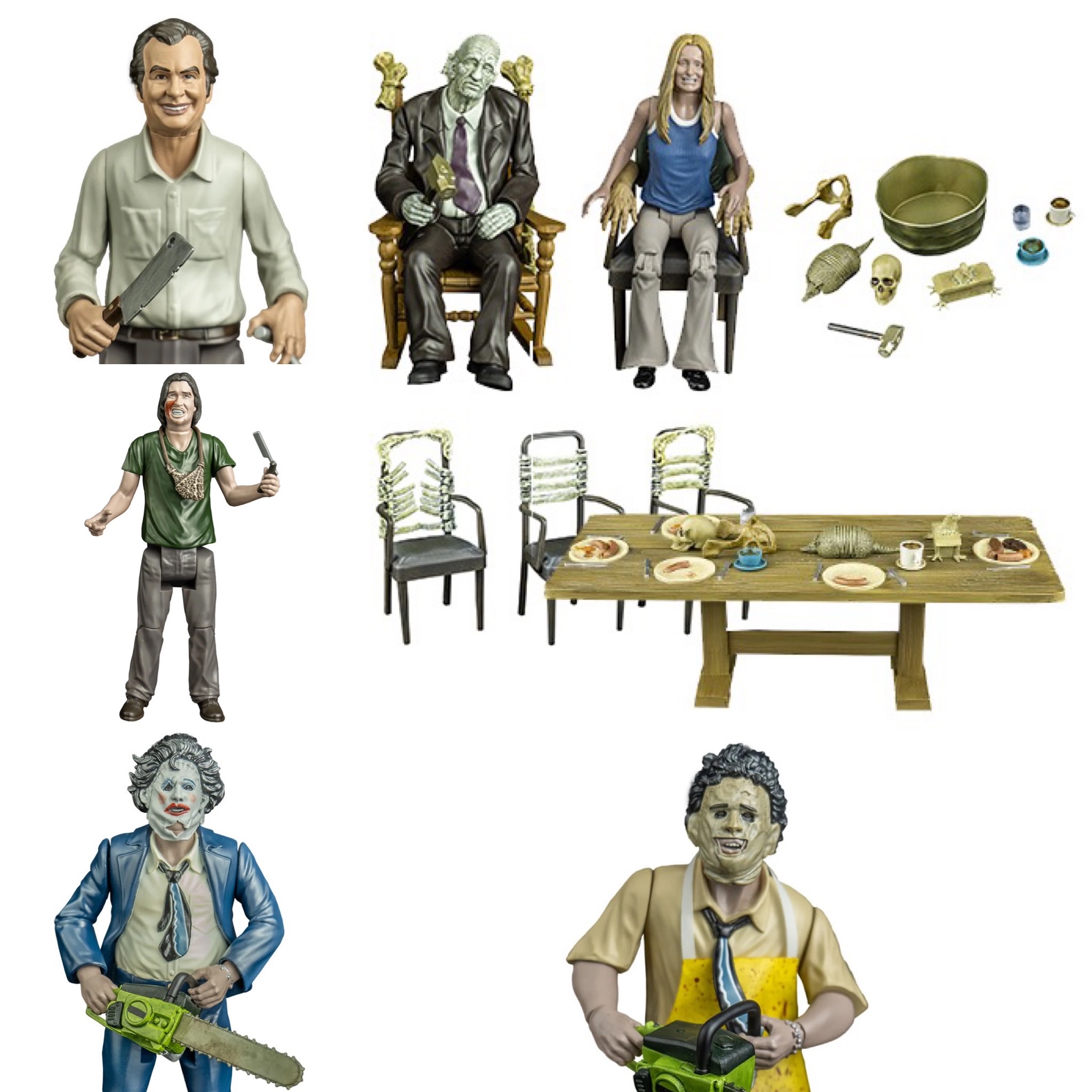 THE TEXAS CHAINSAW MASSACRE FDINNER SCENE PLAYSET & 5