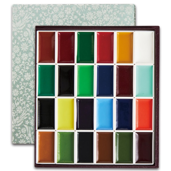 顔彩 特製 24色セット – 京都の老舗／日本画用絵具・胡粉ネイル 上羽絵