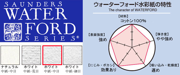 ウォーターフォード水彩紙 F2 ホワイト ブロック中目[スケッチブック