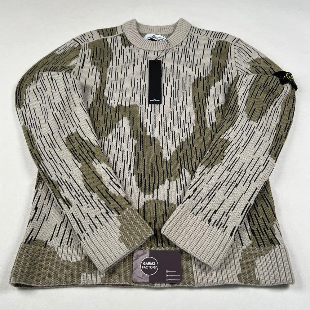 Stone Island Rain Camo Knit Jumper Beige – Garmz Factory