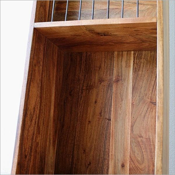 マガジンラック チーク おしゃれ 無垢材 オープンラック 天然木